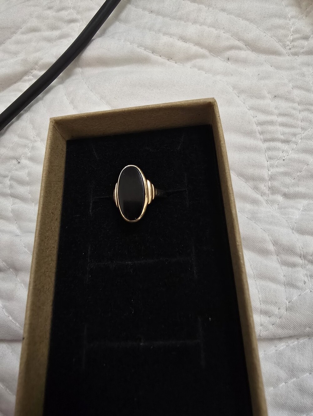 Vintage Solid 14k Gold Authentic Black Onyx Ring Size 5.